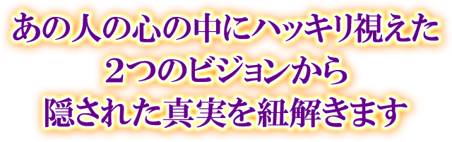 あの人の心の中にハッキリ視えた2つのビジョンから隠された真実を紐解きます